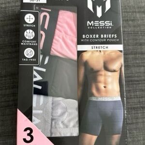 MESSI COLLECTION 3 Pack Mens Stretch Boxer Briefs Black pink gray Small ⭐️New⭐️
